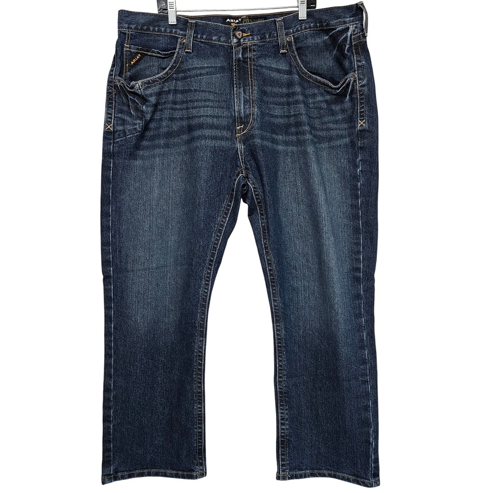 Ariat Rebar M5 Straight Leg Work 42x30 Stretch Durastretch Western Dark Wash - Picture 2 of 12